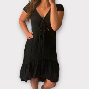 Black Abercrombie and Fitch Cut Out Midi Dress - High Low